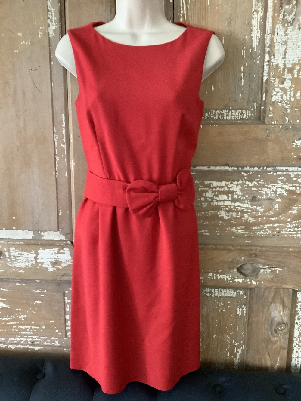 VALENTINO RED Sleeveless Bow Dress XS/S Red Lined